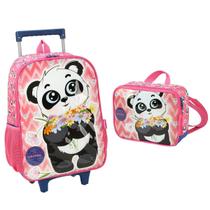 Kit Mochila de Rodinha E Lanch Luxcel Panda Up4you - 39362 Kit Mochila de Rodinha E Lanch Luxcel Panda Up4you - 39362