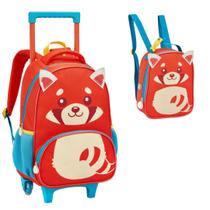 Kit Mochila de Rodinha e Lancheira Creche Infantil ZOOP