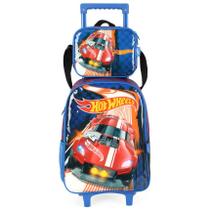 Kit Mochila de rodinha e lancheira Hot Wheels by Luxcel Ref 41472 Kit Mochila de rodinha e lancheira Hot Wheels by Luxcel Ref 41472
