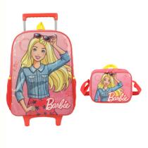 Kit Mochila de Rodinha e Lancheira Luxcel Barbie 38182