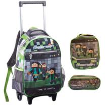 Kit Mochila de Rodinha Estojo e Lanch Denlex Gamecraft 1519 Kit Mochila de Rodinha Estojo e Lanch Denlex Gamecraft 1519