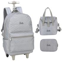 Kit Mochila de Rodinha Estojo e Lanch Luxcel Barbie 46822