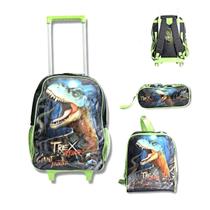 Kit Mochila De Rodinha Estojo Organizador e Lancheira Menino