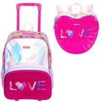 Kit Mochila De Rodinha Grande Sestini X Love + Lancheira Grande 2 Em 1