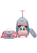 Kit Mochila de Rodinha Infantil Menina Estojo Lancheira Resitente Espaçosa Kit Mochila de Rodinha Infantil Menina Estojo Lancheira Resitente Espaçosa
