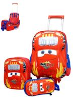 Kit Mochila De Rodinha Infantil Menino 3 Peças Kars Kids 3D