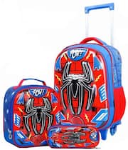 Kit Mochila De Rodinha Infantil Menino Escolar Super Herois 3d Kit Mochila De Rodinha Infantil Menino Escolar Super Herois 3d