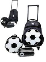 Kit Mochila De Rodinha Infantil Menino Futebol Bola 3 Peças Kit Mochila De Rodinha Infantil Menino Futebol Bola 3 Peças
