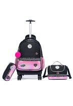 Kit Mochila De Rodinha Juvenil Menina Bolsa Escolar Lancheira Térmica Estojo Kit Mochila De Rodinha Juvenil Menina Bolsa Escolar Lancheira Térmica Estojo