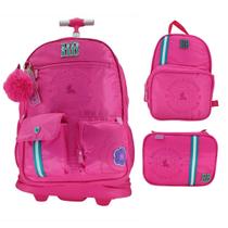 Kit Mochila de Rodinha Lancheira e Estojo 24544 - Juvenil Kit Mochila de Rodinha Lancheira e Estojo 24544 - Juvenil