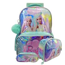 Kit Mochila de Rodinha Lancheira e Estojo Barbie 41462 - Infantil