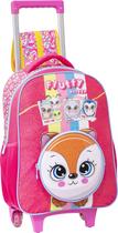 Kit Mochila de Rodinha Lancheira e Estojo Fluffy Yepp MIF5328 Cor:Rosa