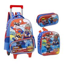 Kit Mochila de Rodinha Lancheira e Estojo Power Pets Yepp MIM6330