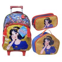 Kit Mochila de Rodinha Lancheira e Estojo Princesa Branca de Neve Yepp MIF5330 Kit Mochila de Rodinha Lancheira e Estojo Princesa Branca de Neve Yepp MIF5330