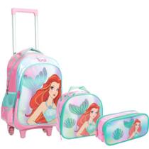 Kit Mochila de Rodinha Lancheira e Estojo Sereia Yepp MIF5342 Kit Mochila de Rodinha Lancheira e Estojo Sereia Yepp MIF5342