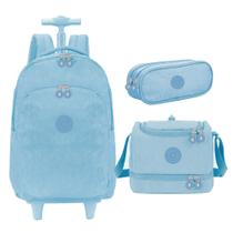 Kit mochila de rodinha lancheira e estojo yins ys41052