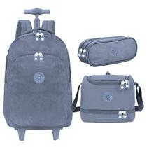 Kit mochila de rodinha lancheira e estojo yins ys41052