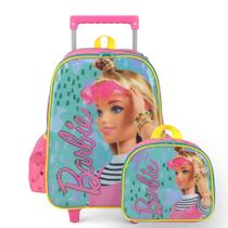 Kit Mochila de Rodinha+Lancheira Escolar Barbie Luxcel