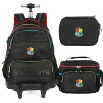 Kit Mochila De Rodinha Lancheira Estojo Bolsa Harry Potter