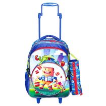 Kit Mochila de Rodinha/Lancheira/Estojo Cubic World - Rocie