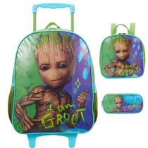 Kit Mochila de Rodinha Lancheira Estojo Xeryus Groot X Verde Kit Mochila de Rodinha Lancheira Estojo Xeryus Groot X Verde