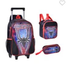 Kit Mochila de Rodinha, Lancheira Térmica e Estojo Dark Spider ref:DS24510K