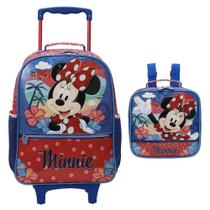 Kit Mochila de Rodinha Lancheira Xeryus Minnie X2 Vermelho