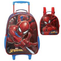 Kit Mochila de Rodinha Lancheira Xeryus Spider-Man X1-A Azul