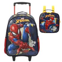 Kit Mochila de Rodinha Lancheira Xeryus Spider-Man X1-B Azul