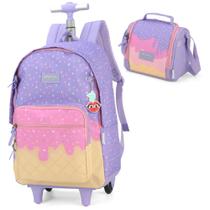 Kit Mochila de Rodinha Larissa Manoela Confetti + Lancheira