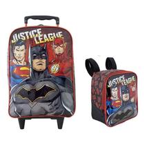 Kit Mochila de Rodinha Liga da Justica Lancheira Original Kit Mochila de Rodinha Liga da Justica Lancheira Original
