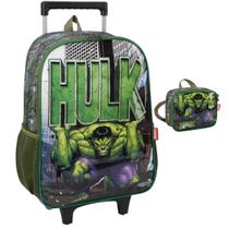 Kit Mochila de Rodinha Luxcel Hulk - 39572 Kit Mochila de Rodinha Luxcel Hulk - 39572