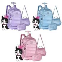 Kit Mochila De Rodinha Metalizada Rebecca Bonbon Rb2414