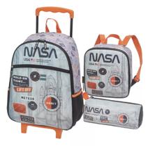 Kit Mochila De Rodinha Pack Me Nasa Astro +lancheira +estojo Kit Mochila De Rodinha Pack Me Nasa Astro +lancheira +estojo
