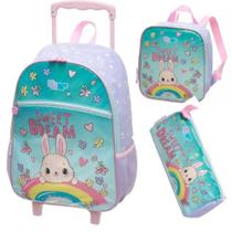 Kit Mochila de Rodinha Pack Me Sweet Dream - Pacific Coelho arco-iris
