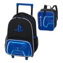 Kit Mochila De Rodinha Playstation Focus +Lancheira Pacific