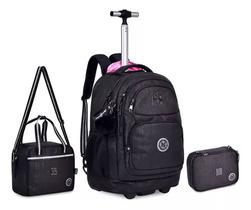 KIT MOCHILA DE RODINHA RB REBECCA BONBON 2025 Crinkle com Lurex - PRETA KIT MOCHILA DE RODINHA RB REBECCA BONBON 2025 Crinkle com Lurex - PRETA