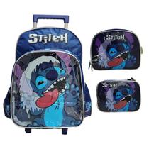 Kit Mochila De Rodinha Stitch + Lancheira + Estojo Box Masculino,Menino Kit Mochila De Rodinha Stitch + Lancheira + Estojo Box Masculino,Menino