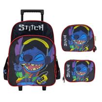 Kit Mochila De Rodinha Stitch + Lancheira + Estojo Box Masculino,Menino Kit Mochila De Rodinha Stitch + Lancheira + Estojo Box Masculino,Menino