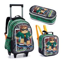 Kit Mochila De Rodinhas 2 em 1 Lancheira Estojo Gamecraft Kit Mochila De Rodinhas 2 em 1 Lancheira Estojo Gamecraft