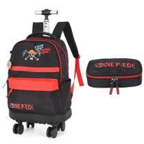 Kit Mochila de Rodinhas 360 e Estojo Box ONE PIECE Luxcel Kit Mochila de Rodinhas 360 e Estojo Box ONE PIECE Luxcel