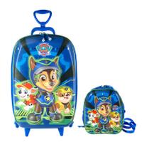 Kit Mochila de Rodinhas 3D e Lancheira Patrulha Canina Spy