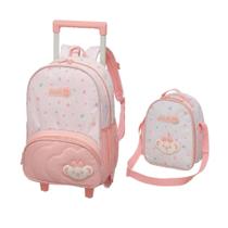 Kit Mochila de Rodinhas Com Alças e Lancheira Térmica Lilica Ripilica BB Aquarela Pacific Kit Mochila de Rodinhas Com Alças e Lancheira Térmica Lilica Ripilica BB Aquarela Pacific