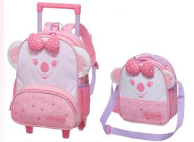 Kit Mochila de Rodinhas Com Alças e Lancheira Térmica Lilica Ripilica Little BB Pacific