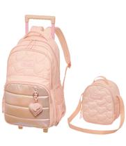 Kit Mochila de Rodinhas Com Alças Lancheira Térmica Pampili Bliss Pacific Kit Mochila de Rodinhas Com Alças Lancheira Térmica Pampili Bliss Pacific