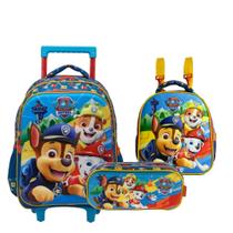Kit Mochila de Rodinhas com Lancheira e Estojo Patrulha Canina Paw Patrol Kit Mochila de Rodinhas com Lancheira e Estojo Patrulha Canina Paw Patrol