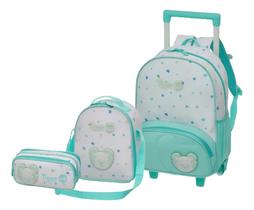 Kit Mochila de Rodinhas com Lancheira e Estojo Tigor Espaço