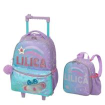 Kit Mochila de Rodinhas com Lancheira Lilica Make a Wish