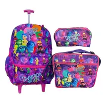 Kit Mochila de Rodinhas Divertidamente 2 O Filme Juvenil Infantil Escolar Menina Kit Mochila de Rodinhas Divertidamente 2 O Filme Juvenil Infantil Escolar Menina