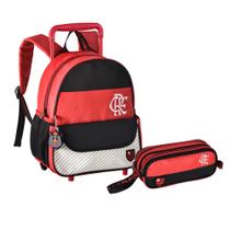 Kit Mochila de Rodinhas e Estojo Clio Style Oficial Flamengo